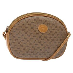 Authentic GUCCI Micro GG Supreme Shoulder Bag PVC Beige Gold 007 084 0094